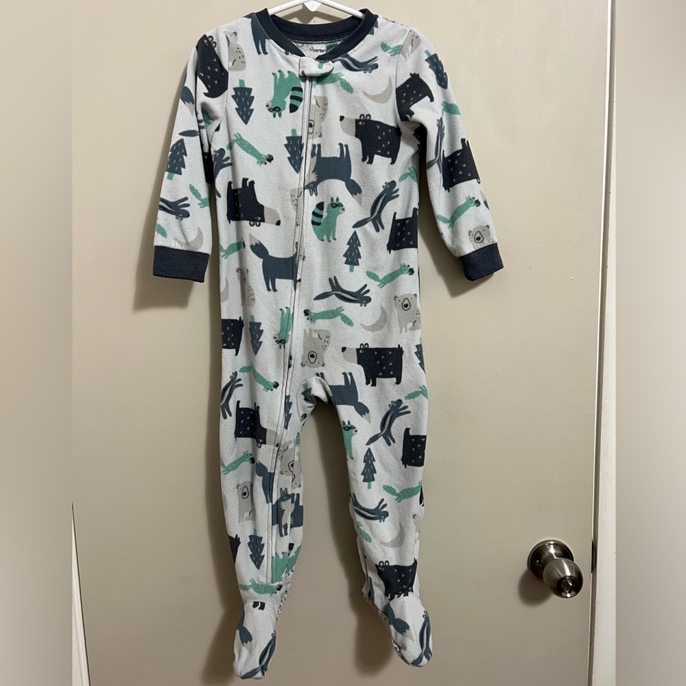 Used Carter’s fleece woodland footie pajamas